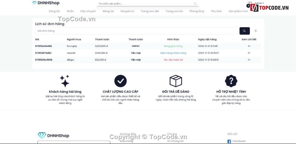 Source website,php,mysql,code web bán trang sức